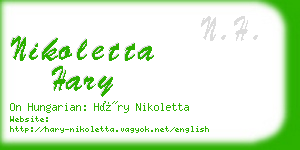 nikoletta hary business card